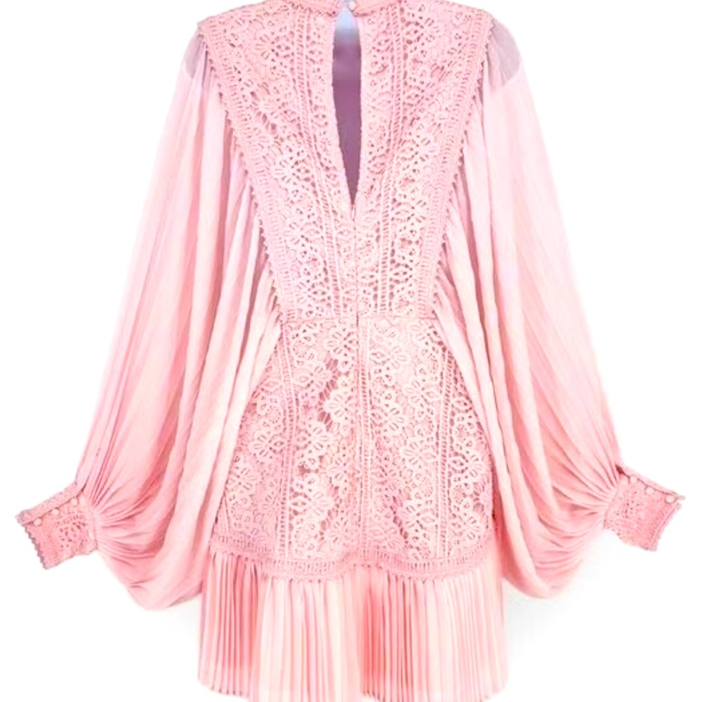 Elegant Pink Lace Dress SIZE LARGE NWOT